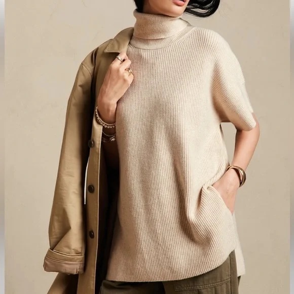 Banana Republic Factory Women’s Ribbed Turtleneck Tunic Sweater NWT XXL - Picture 1 of 10